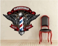 Sticker decorativ Barber Shop color