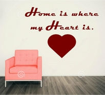 Sticker decorativ HOME IS WHERE MY HEART IS