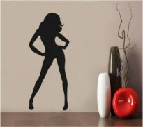 Sticker decorativ silueta femeie 2