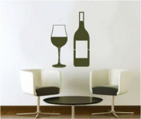 Sticker decorativ sticla de vin