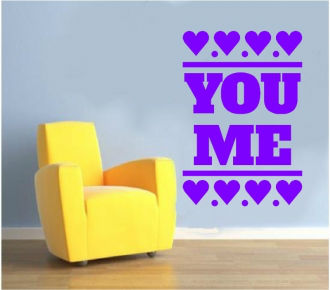 Sticker decorativ I love you , you love me
