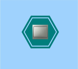 Sticker intrerupator hexagon