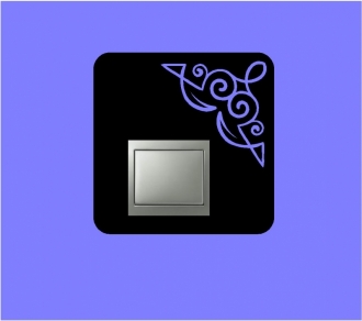 Sticker intrerupator sau priza patrat cu model pe colt